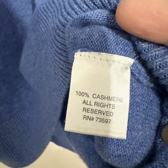 Raffi 100% Cashmere Long Sleeve V-Neck Pullover Sweater Blue XXL - Picture 3 of 4
